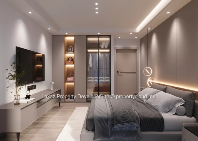 Appartement Moderne de 3 chambres avec Piscine sur le Toit-Terrasse à Pereybere