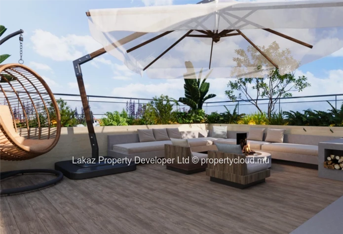 Appartement Moderne de 3 chambres avec Piscine sur le Toit-Terrasse à Pereybere