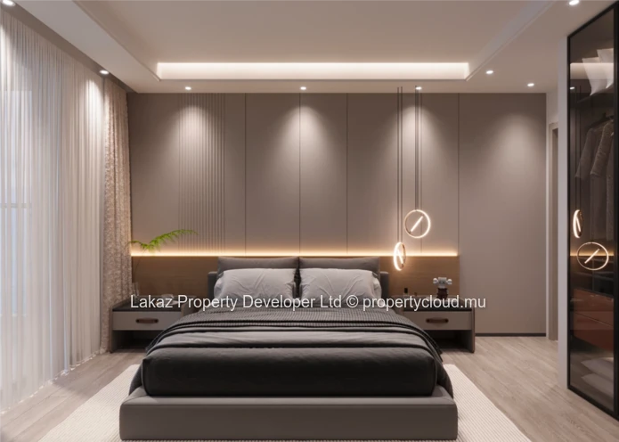 Appartement Moderne de 3 chambres avec Piscine sur le Toit-Terrasse à Pereybere