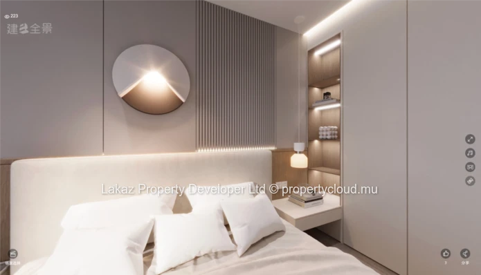 Appartement Moderne de 3 chambres avec Piscine sur le Toit-Terrasse à Pereybere