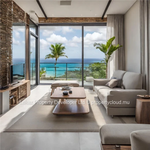 Appartement Moderne de 3 chambres avec Piscine sur le Toit-Terrasse à Pereybere