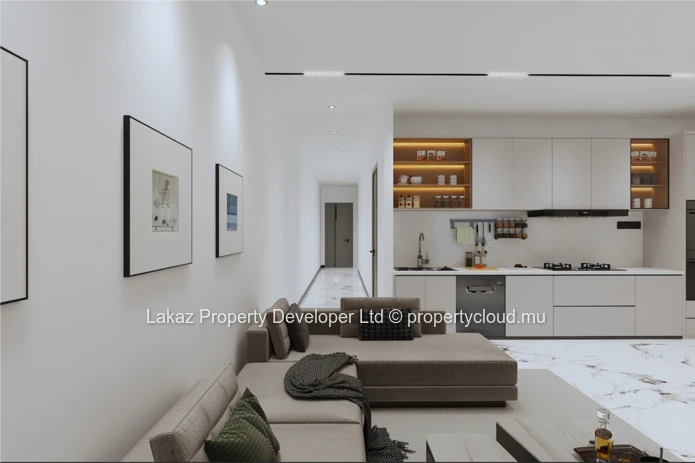 Appartement Moderne de 3 chambres avec Piscine sur le Toit-Terrasse à Pereybere