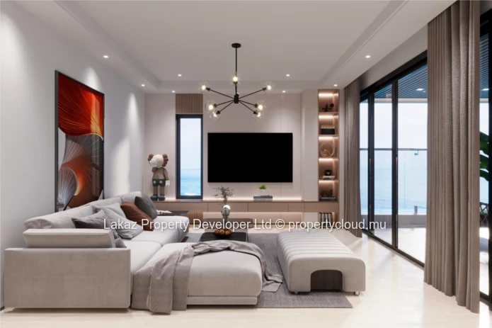 Appartement Moderne de 3 chambres avec Piscine sur le Toit-Terrasse à Pereybere