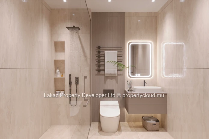 Appartement Moderne de 3 chambres avec Piscine sur le Toit-Terrasse à Pereybere